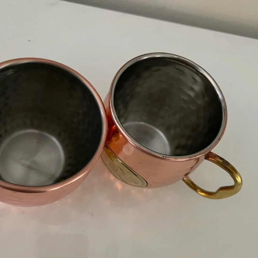 COPY - Pier 1 imports 22 oz Copper/metal Pineapple Cocktail Shaker & mugs